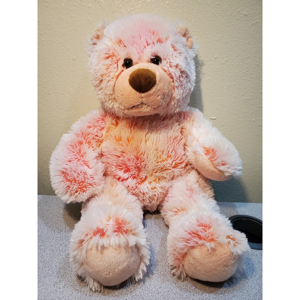 Build-A-Bear Workshop Sherbert Tie Dye Pink Orange Plush Teddy Bear 16 inch